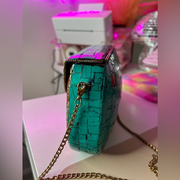 ANTIK KRAFT Metal Clay Clutch Shoulder Crossbody Bag 😍 ~NWT - Picture 11 of 13